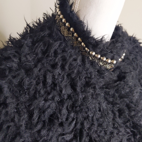 GUESS Oversized Black Faux Fur Coat Women’s XS (Fits M/L) | Snap Button Longline - Picture 7 of 12
